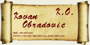 Kovan Obradović vizit kartica